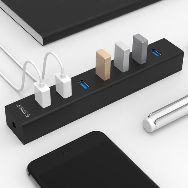 Хъб Orico USB3.0 HUB 7 port Black - H7013-U3-BK