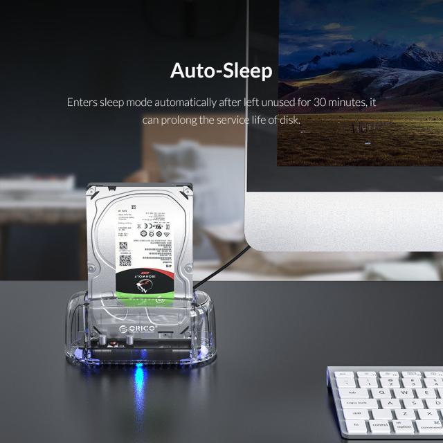 Докинг станция Orico, Storage - HDD/SSD Dock - 2.5 and 3.5 inch Type-C, transparent - 6139C3-EU-CR