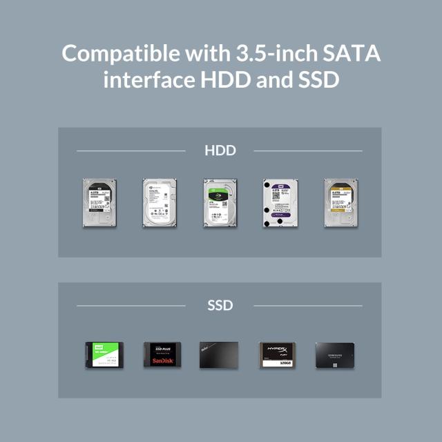 Докинг станция Orico, Storage - HDD/SSD Dock - 2.5 and 3.5 inch Type-C, transparent - 6139C3-EU-CR