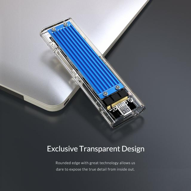 Кутия Orico за SSD, Storage - Case - M.2 NVMe/SATA M/B key - USB3.1 Type-C Gen.2 10Gbps, Blue - TCM2M-C3
