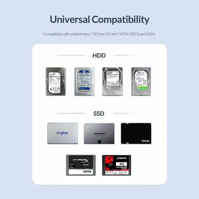 Кутия Orico, 2.5", SSD, HDD, Storage - Case - 2.5 inch TYPE C Black - 2526C3-BK