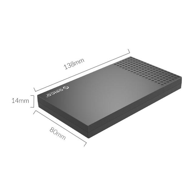 Кутия Orico, 2.5", SSD, HDD, Storage - Case - 2.5 inch TYPE C Black - 2526C3-BK