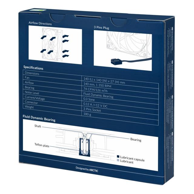 Вентилатор Arctic Fan F14,140mm/1350prm, 3-pin