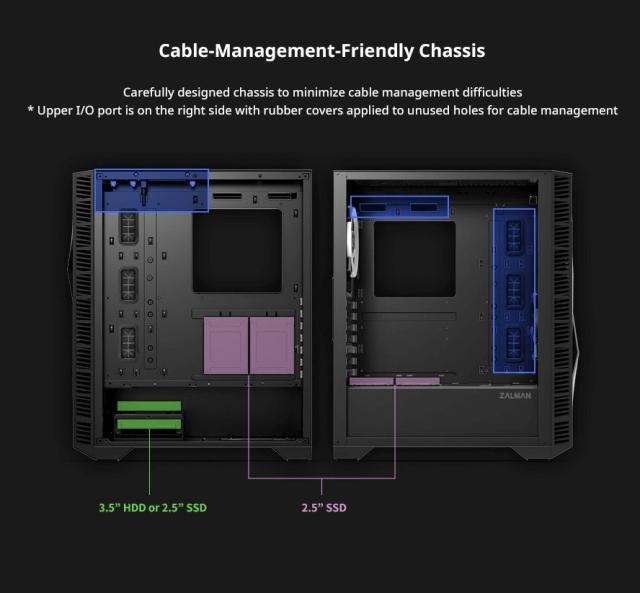 Kутия ZalmanZ3 ICEBERG BLACK, Middle Tower, E-ATX, ATX, mATX, Mini-ITX, ARGB, Tempered Glass