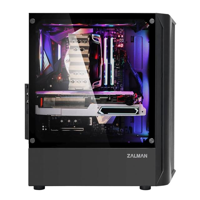 Кутия Zalman ZM-N4 RGB, 1x USB 3.0, 2x USB 2.0, HD Audio Headphones HD, Audio Mic, ATX/Micro ATX/Mini-ITX, черна