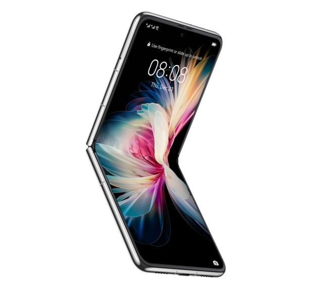 Мобилен телефон Huawei P50 Pocket, White, Bali-L29C, Foldable OLED 120Hz, 6.9" 1188 x 2790 + OLED 1.04" 340x340, Snapdragon 888 4G, 8GB +256GB, Camera MP 40+13+32 /10.7 MP, Wi-Fi 802.11 AX, BT 5.2, NFC, Li-Po 4000 mAh, USB Type-C, EMUI 12