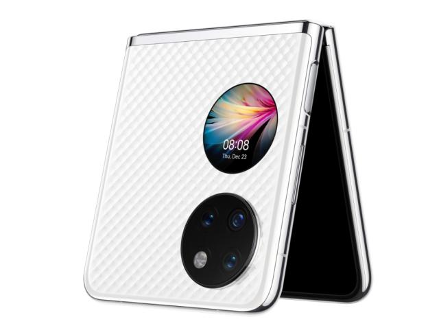 Мобилен телефон Huawei P50 Pocket, White, Bali-L29C, Foldable OLED 120Hz, 6.9" 1188 x 2790 + OLED 1.04" 340x340, Snapdragon 888 4G, 8GB +256GB, Camera MP 40+13+32 /10.7 MP, Wi-Fi 802.11 AX, BT 5.2, NFC, Li-Po 4000 mAh, USB Type-C, EMUI 12