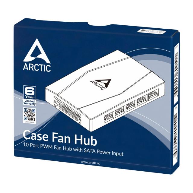 Разклонител за вентилатори Arctic Case Fan Hub - 10 port PWM with SATA Power