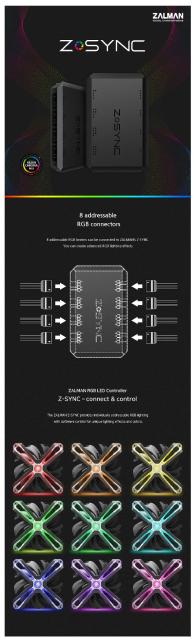 Kонтролер за вентилатори Zalman RGB Fan Hub 8ch aRGB - Z-SYNC