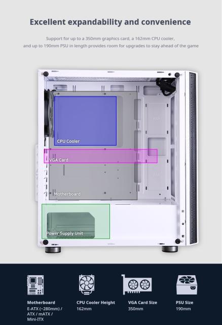 Кутия Zalman R2, 1x USB 3.0, 2 x USB 2.0, HD Audio Headphones/Mic, EATX/ATX/Micro ATX/Mini-ITX, бяла