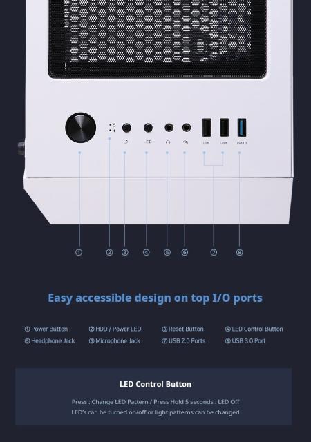 Кутия Zalman R2, 1x USB 3.0, 2 x USB 2.0, HD Audio Headphones/Mic, EATX/ATX/Micro ATX/Mini-ITX, бяла