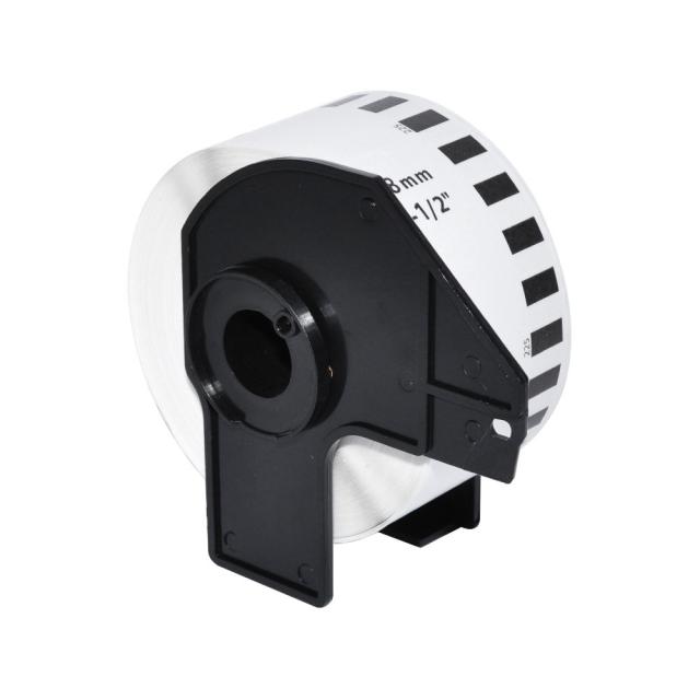 Makki съвместими етикети Brother DK-22225 - White Continuous Length Paper Tape 38mm x 30.48m, Black on White - MK-DK-22225