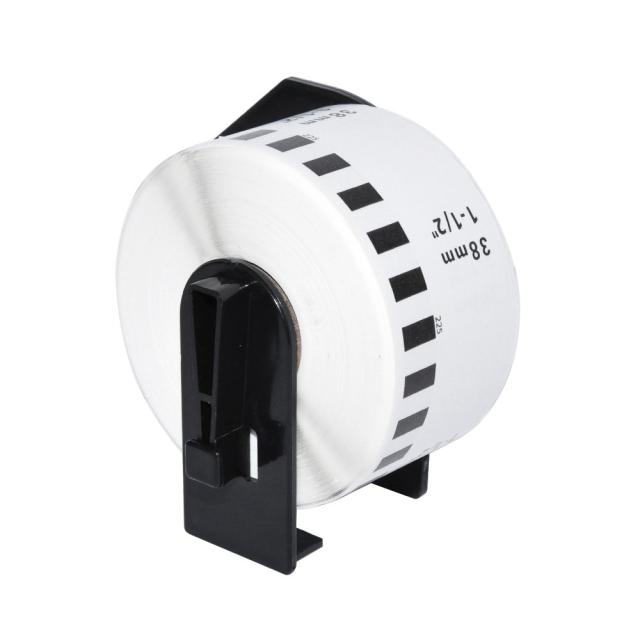 Makki съвместими етикети Brother DK-22225 - White Continuous Length Paper Tape 38mm x 30.48m, Black on White - MK-DK-22225