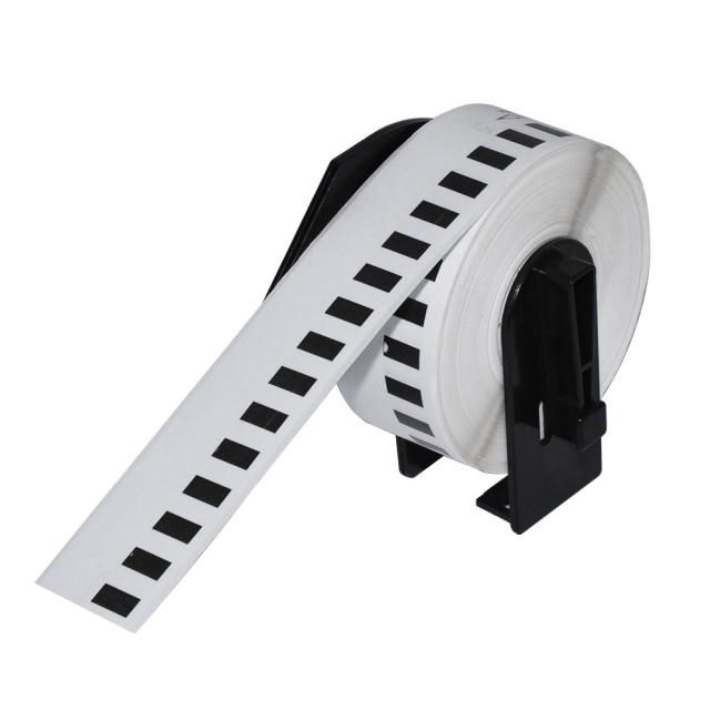 Makki съвместими етикети Brother DK-22214 - White Continuous Length Paper Tape 12mm x 30.48m, Black on White - MK-DK-22214