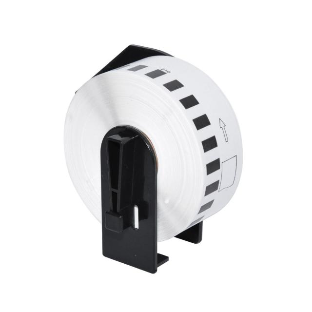 Makki съвместими етикети Brother DK-22210 - Roll White Continuous Length Paper Tape 29mm x 30.48m, Black on White - MK-DK-22210