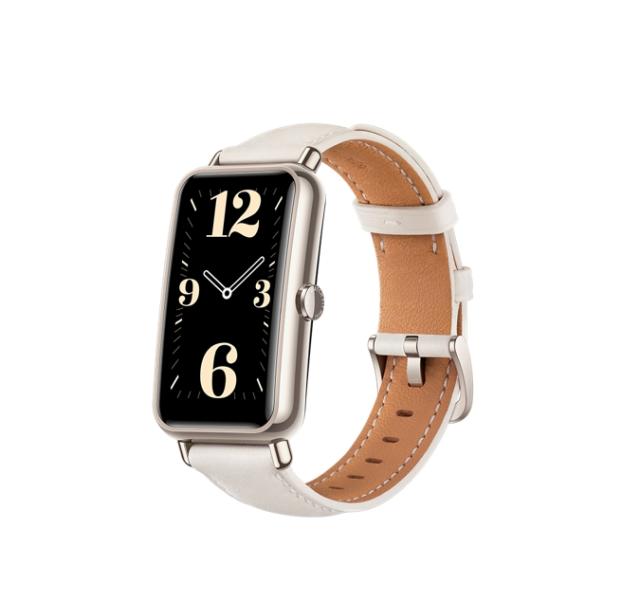 Фитнес гривна Huawei Watch Fit Mini, Fara-B69, 1,47" AMOLED 194x368 HD, 5ATM, 2.4 GHz, BT5.0, BLE , 180 mAh, Light Gold Aluminum Case, Frosty White Leather Strap