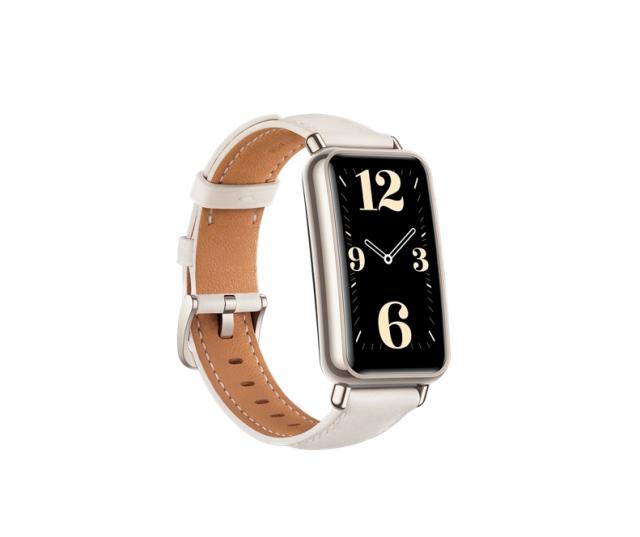 Фитнес гривна Huawei Watch Fit Mini, Fara-B69, 1,47" AMOLED 194x368 HD, 5ATM, 2.4 GHz, BT5.0, BLE , 180 mAh, Light Gold Aluminum Case, Frosty White Leather Strap