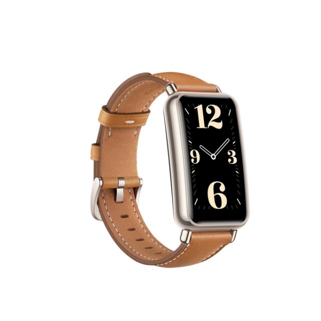 Фитнес гривна Huawei Watch Fit Mini, Fara-B69, 1,47" AMOLED 194x368 HD, 5ATM, 2.4 GHz, BT5.0, BLE , 180 mAh, Light Gold Aluminum Case, Mocha Brown Leather Strap
