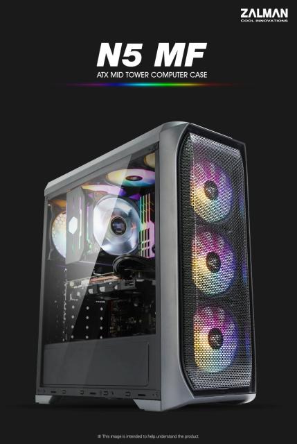 Кутия Zalman N5 MF, 1x USB 3.0, 4x RGB Spectrum вентилатора, ATX/Micro-ATX/Mini-ITX, Черна