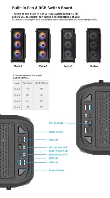 Кутия Zalman N5 MF, 1x USB 3.0, 4x RGB Spectrum вентилатора, ATX/Micro-ATX/Mini-ITX, Черна