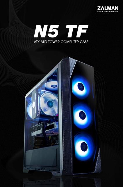 Кутия Zalman N5 TF, 1x USB 3.0, 4x RGB вентилатора, ATX/Micro-ATX/Mini-ITX, Черна