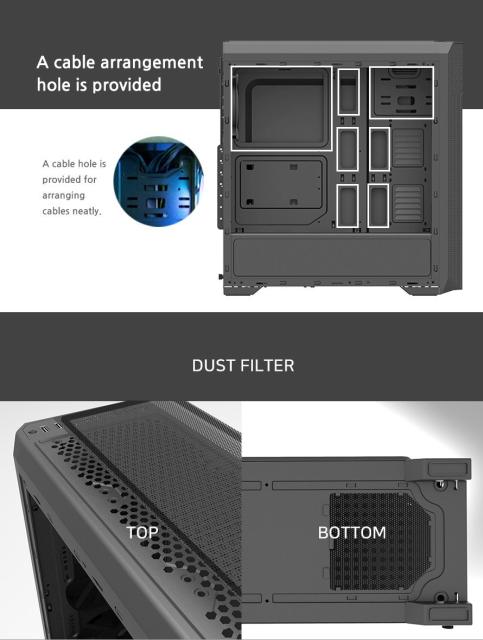 Кутия Zalman N5 TF, 1x USB 3.0, 4x RGB вентилатора, ATX/Micro-ATX/Mini-ITX, Черна