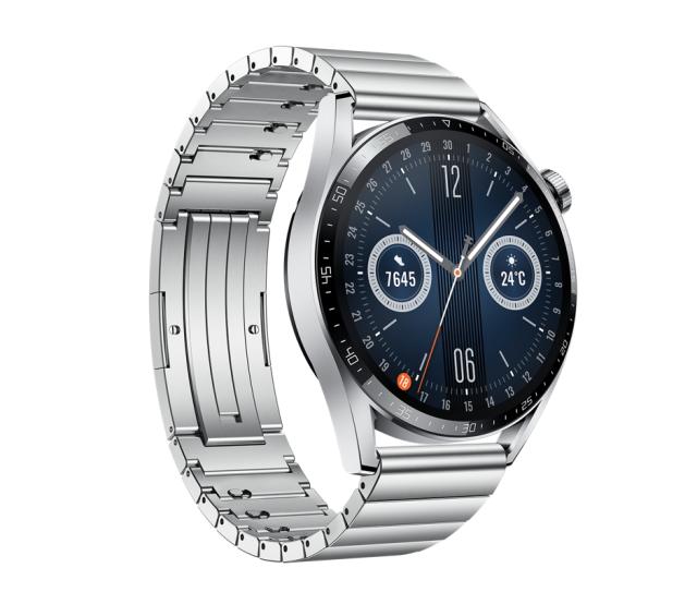 Часовник Huawei Watch GT 3 46mm, Elite Jupiter-B19T, 1.43", Amoled, 466x466, PPI326, 4GB, Bluetooth 5.2 supports BLE/BR/EDR, 5ATM, NFC, GPS, Battery 455 maAh, Stainless Steel Strap