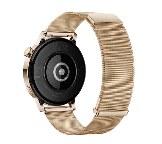 Часовник Huawei Watch GT 3 42mm, Milo-B19T, 1.32",  Amoled, 466x466, PPI 356, 4GB, Bluetooth 5.2, supports BLE/BR/EDR, 5ATM, Battery 292 maAh, Light Gold, Light Gold Milanese Strap