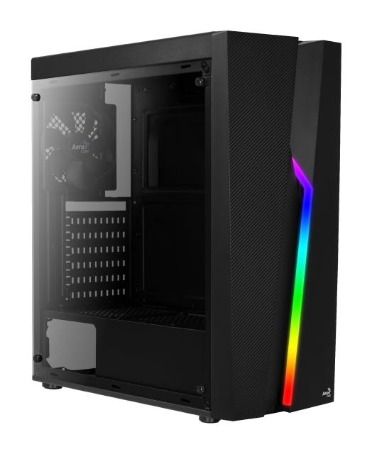 Кутия AeroCool Bolt RGB, 1 x USB 3.0, 2 x USB 2.0, HD Audio Headphones, HD Audio Mic, ATX/mATX/Mini-ITX 