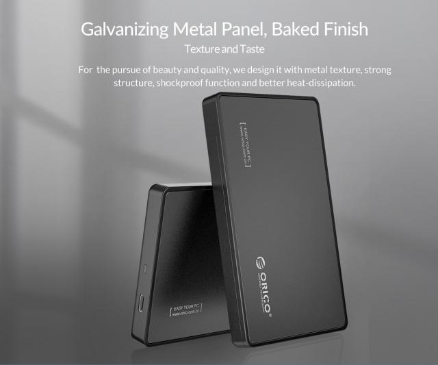 Кутия Orico, 2.5", SSD, HDD Storage - Case - 2.5 inch USB Type-C Gen2, UASP, black - 2588C3-G2-BK