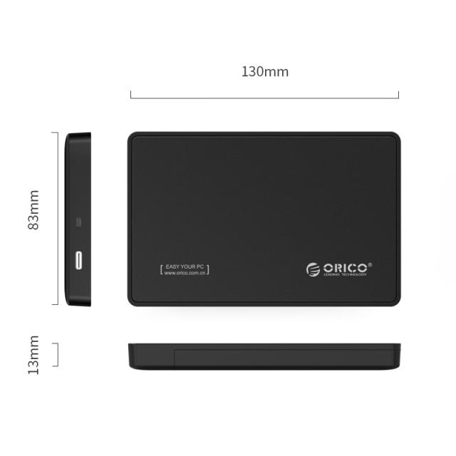 Кутия Orico, 2.5", SSD, HDD Storage - Case - 2.5 inch USB Type-C Gen2, UASP, black - 2588C3-G2-BK