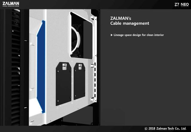 Кутия Zalman Z7 NEO RGB Sync, 1 x USB 3.0, 2 x USB, 2.0, HD Audio Headphones, HD Audio Mic, ATX/ mATX/ Mini-ITX, черна