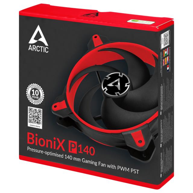 Вентилатор Arctic Fan 140mm BioniX P140, 4-pin PWM PST, Red