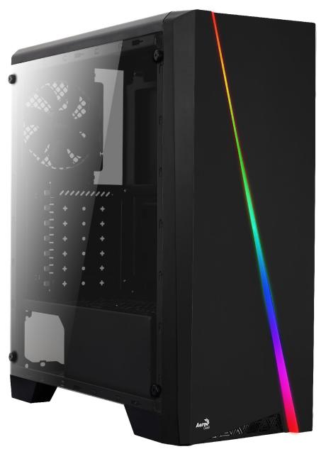 Кутия AeroCool Cylon BG, RGB, Tempered glass, SD Card Reader, 1 x USB 3.0, 2 x USB 2.0, HD Audio Headphones, HD Audio Mic, ATX/mATX/Mini-ITX