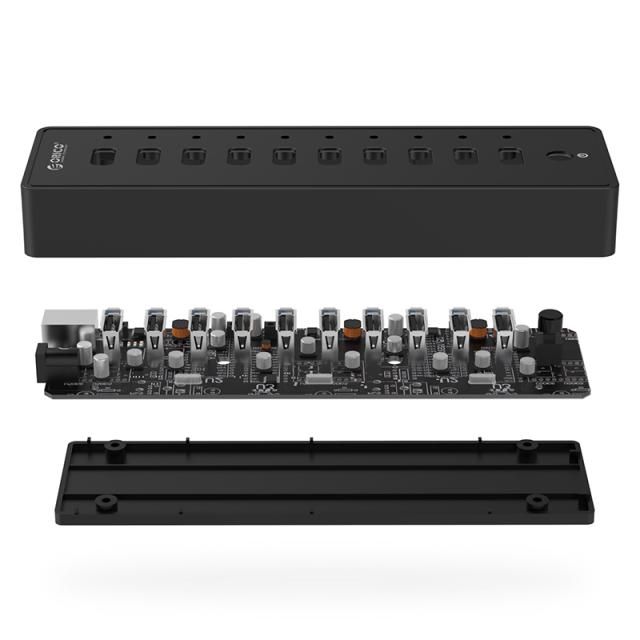 Хъб Orico USB 10-port HUB with power adapter -  P10-U2-V1-EU-BK