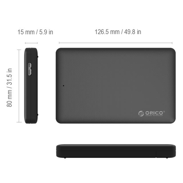 Кутия Orico, 2.5", SSD, HDD Storage - Case - 2.5 inch USB3.0 black - 2577U3-BK