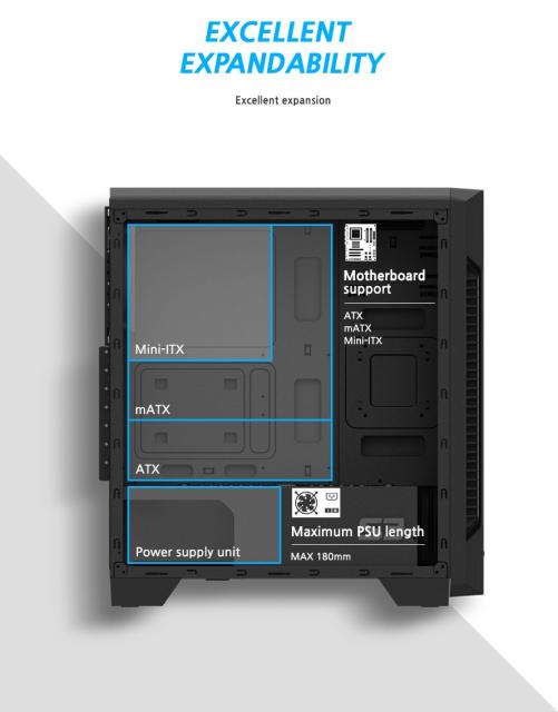 Кутия Zalman S3, USB 3.0, ATX/mATX/Mini-ITX, черна