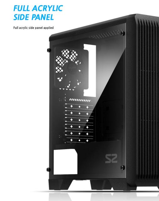 Кутия Zalman ZM-S2, Middle Tower, 1 x USB 3.0, 2 x USB 2.0, ATX/mATX/Mini-ITX