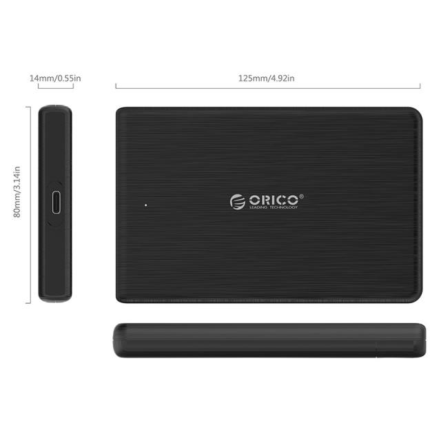 Кутия Orico, 2.5", SSD, HDD Storage - Case - 2.5 inch USB Type-C -  2189C3-BK