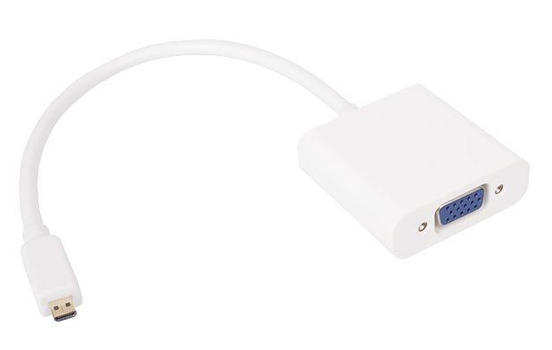 Адаптер VCom Adapter Mini HDMI CM to VGA F White