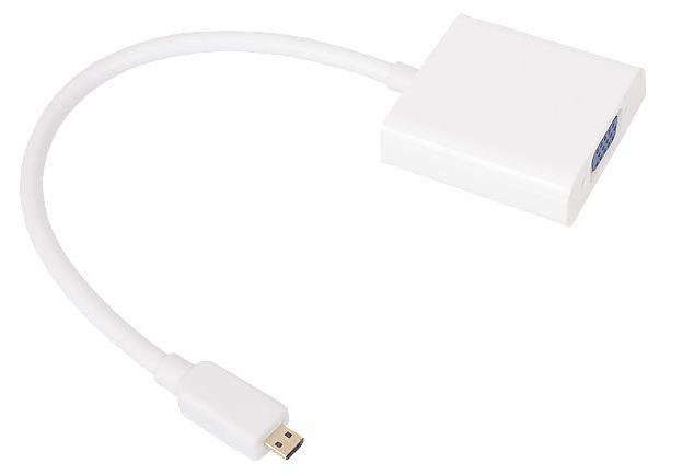 Адаптер VCom Adapter Mini HDMI CM to VGA F White