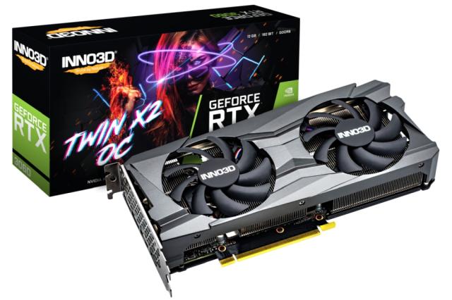 Видео карта INNO3D GeForce RTX 3060 Twin X2 OC LHR 12GB GDDR6 192-bit 3xDP+HDMI N30602-12D6X-11902120H 