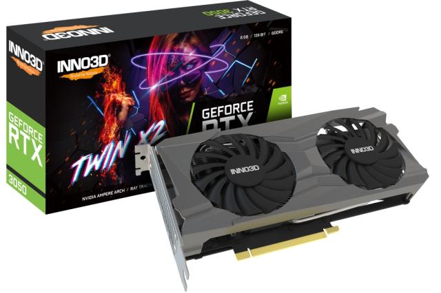 Видео карта Inno3D Nvidia GeForce RTX 3050, 8GB GDDR6, 128-bit, PCI-E 4.0, DisplayPort, HDMI