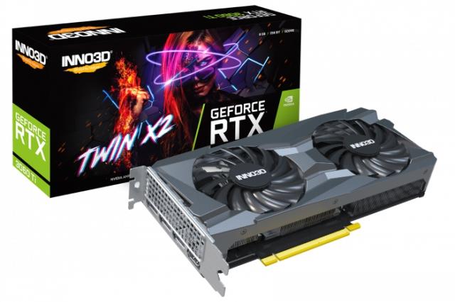 Видео карта Inno3D  Twin X2 LHR Nvidia GeForce RTX 3060 Ti, 8GB, PCI-E 4.0, GDDR6, 256-bit, DisplayPort, HDMI