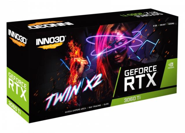 Видео карта Inno3D  Twin X2 LHR Nvidia GeForce RTX 3060 Ti, 8GB, PCI-E 4.0, GDDR6, 256-bit, DisplayPort, HDMI