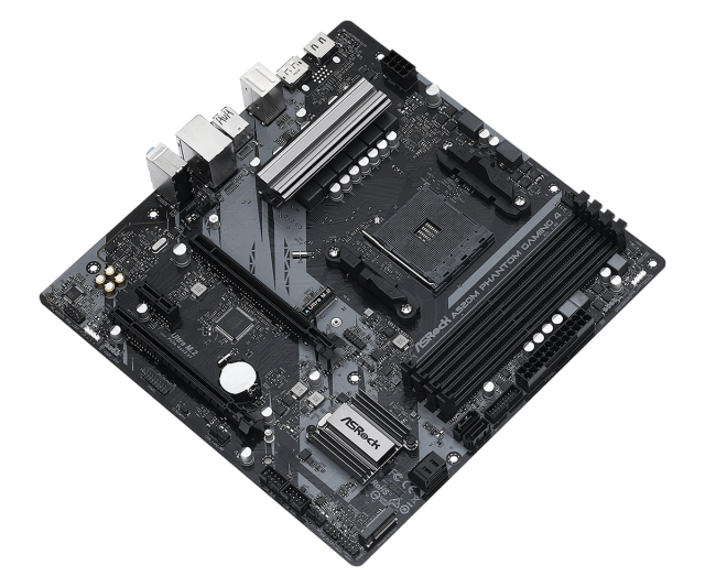 Дънна платка ASRock A520M Phantom Gaming 4, A520, AM4, DDR4, PCI-E 3.0, 4x SATA 6Gb/s, HDMI, DP, Micro ATX