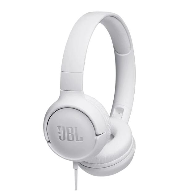 Слушалки JBL Tune 500, микрофон, 3.5 mm jack, Бели