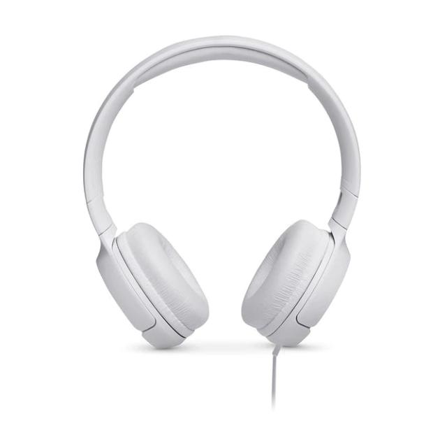 Слушалки JBL Tune 500, микрофон, 3.5 mm jack, Бели