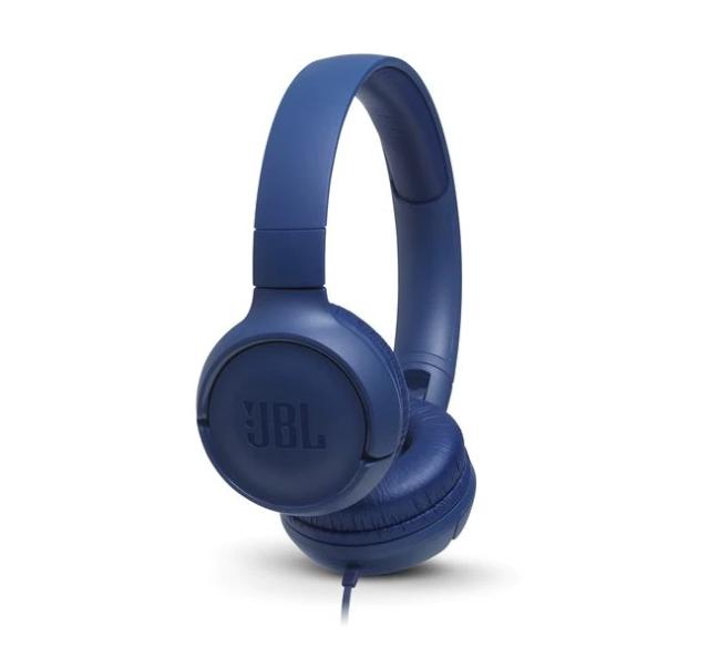 Слушалки JBL Tune 500, микрофон, 3.5 mm jack, Сини