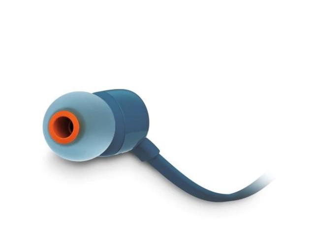 Слушалки JBL T110 BLU, микрофон, Сини